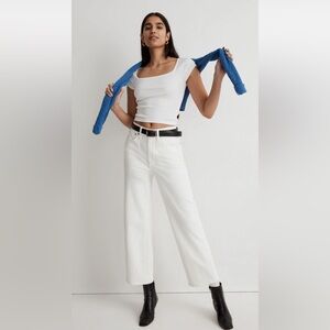NWT Madewell The Perfect vintage wide-leg crop jeans size 28T